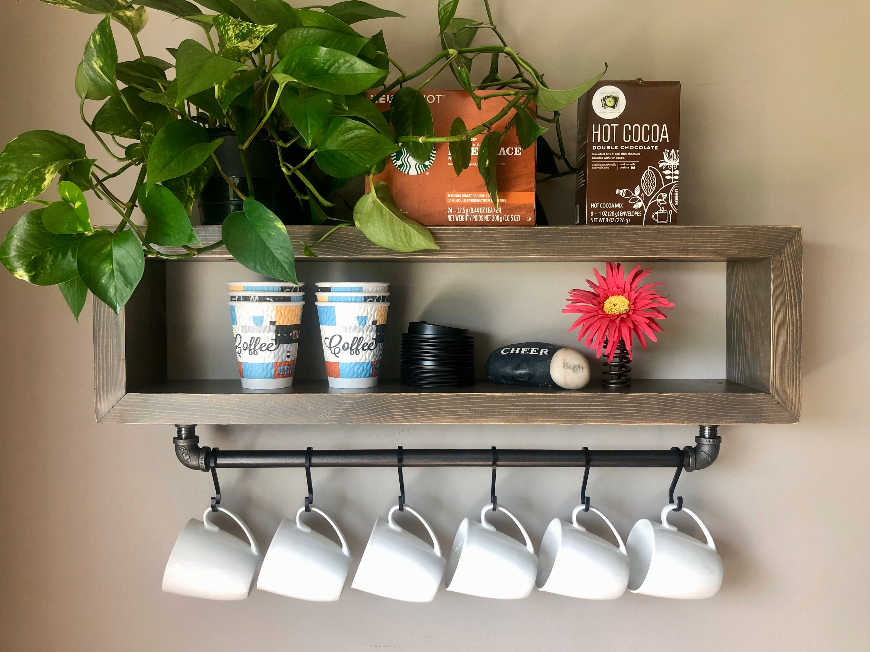 Gabi Coffee Bar Shelf//Coffee Shelf//Industrial Coffee Etsy