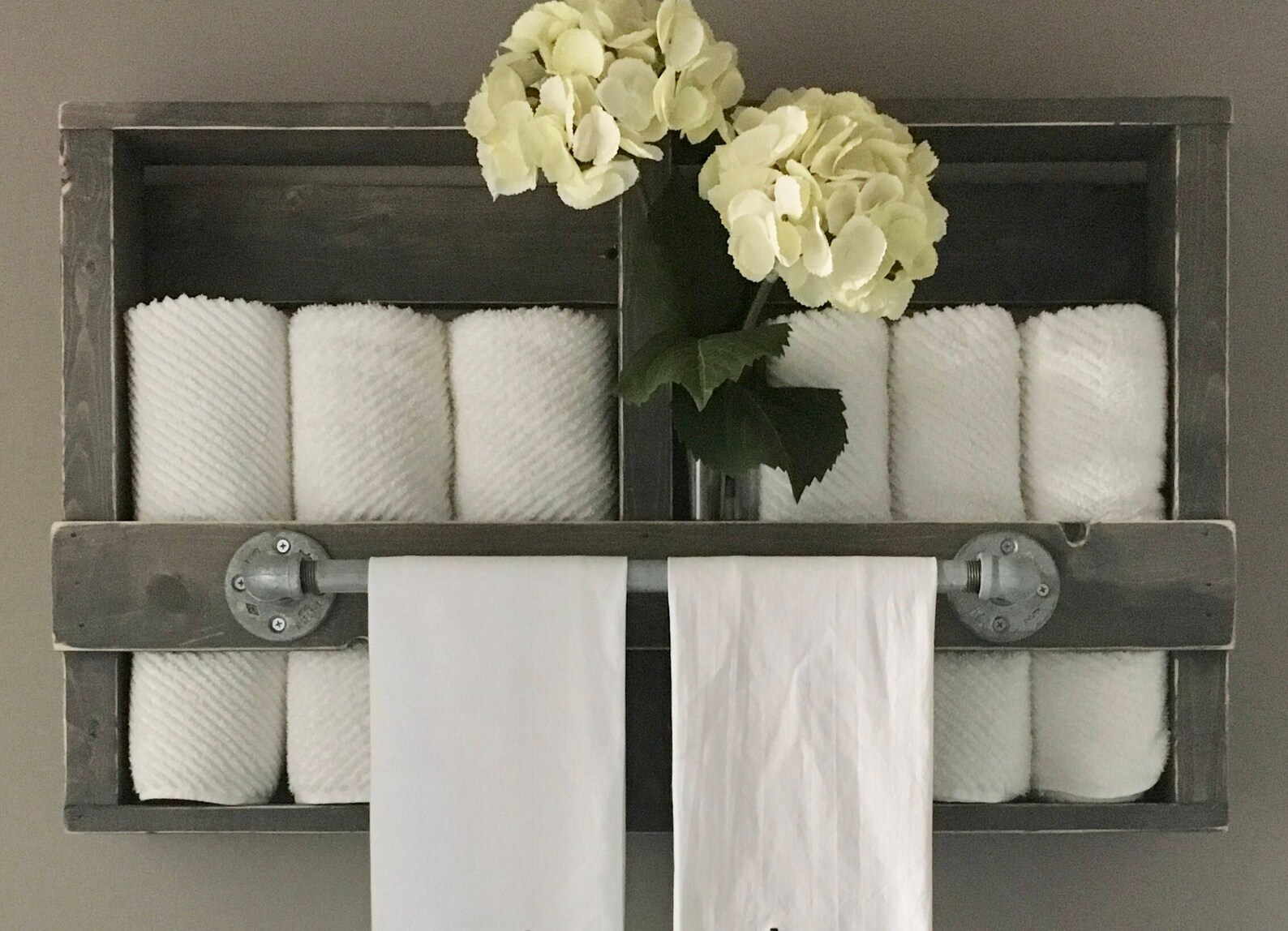 Lorelei Wood Industrial Bath Towel Rack 29W X 5D X 19H Etsy