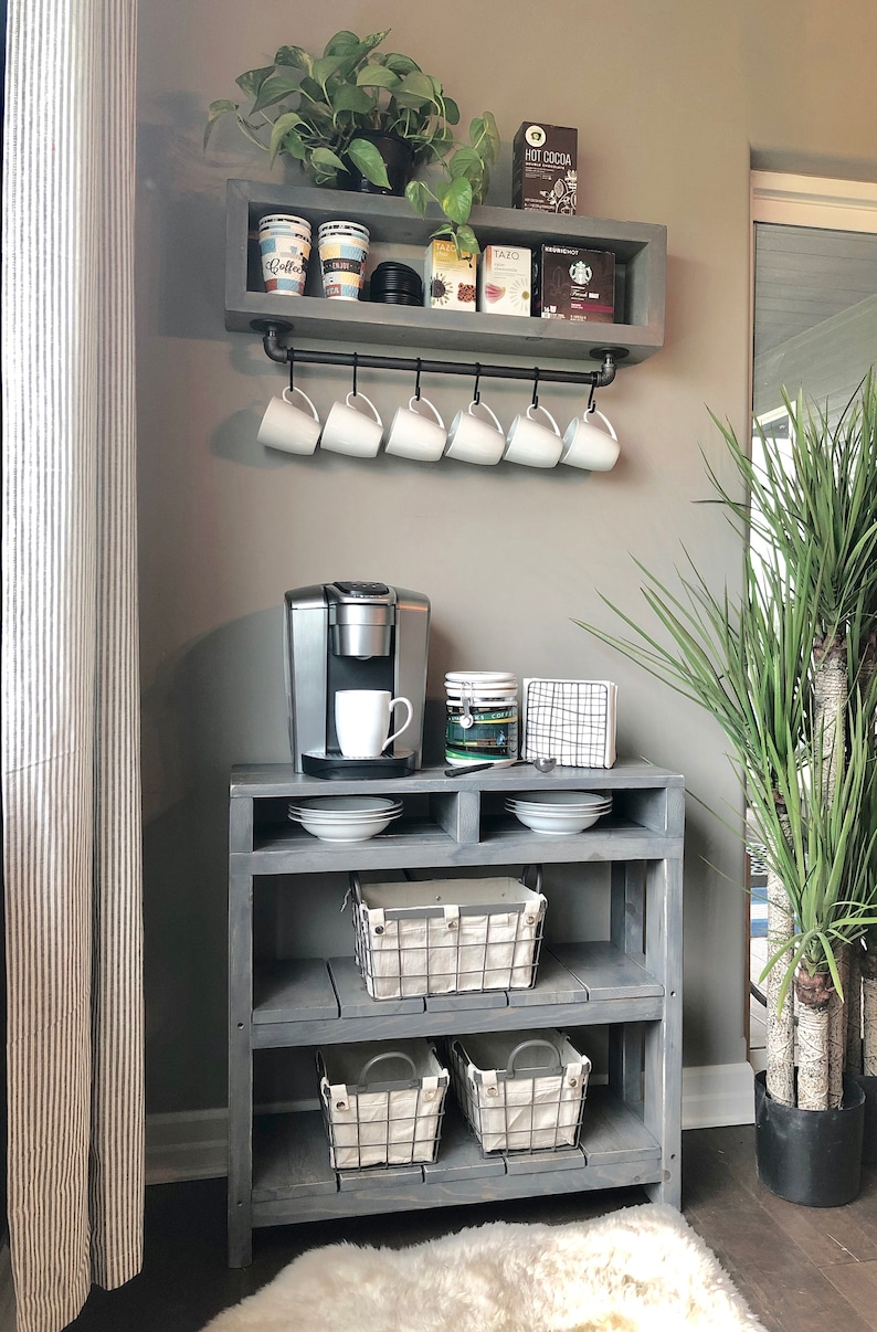 Gabi Coffee Bar Shelf//coffee Shelf//industrial Coffee Etsy