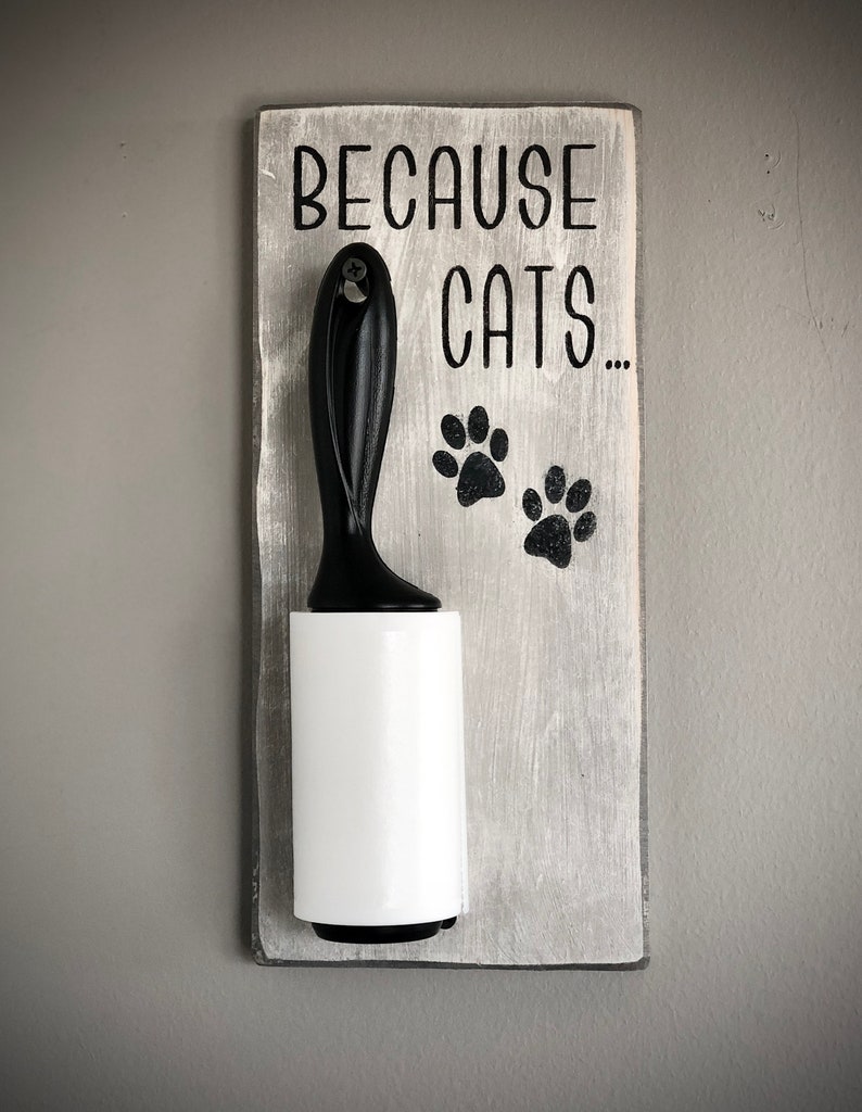 Pumpkin Pet Lint Roller Wooden Sign // Because Pets // Because Etsy
