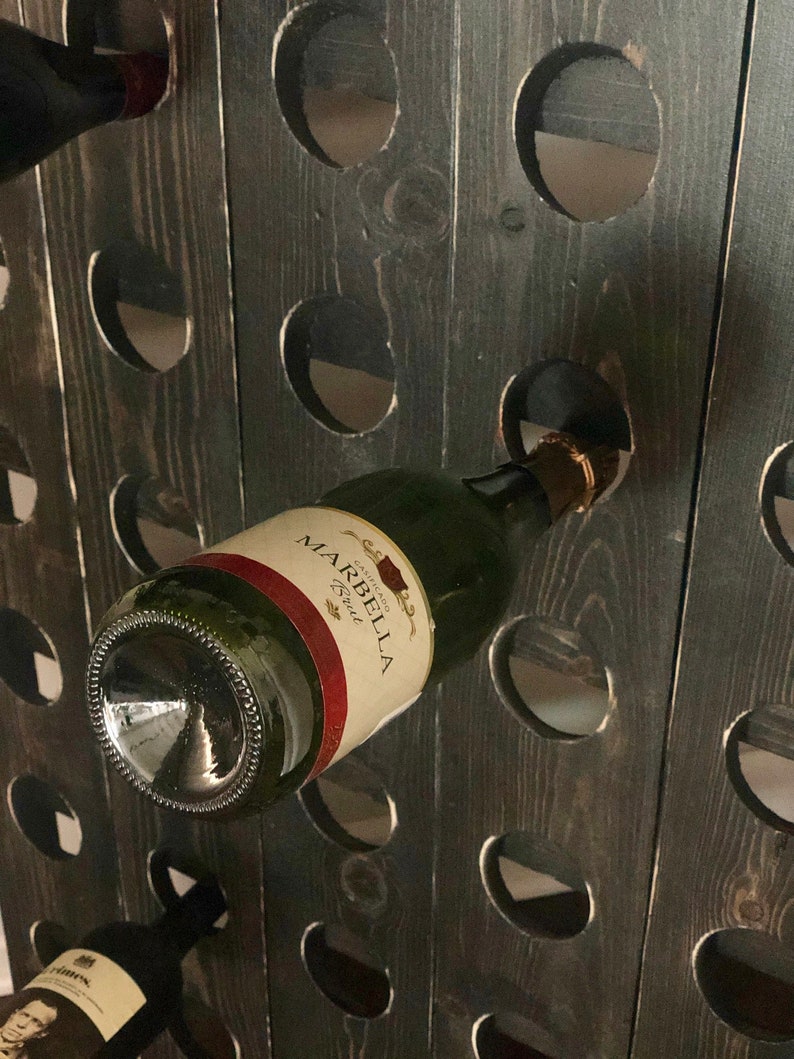 Samantha 60 Bottle Wood Riddling Wine Rack Panel 56H X 29W X Etsy