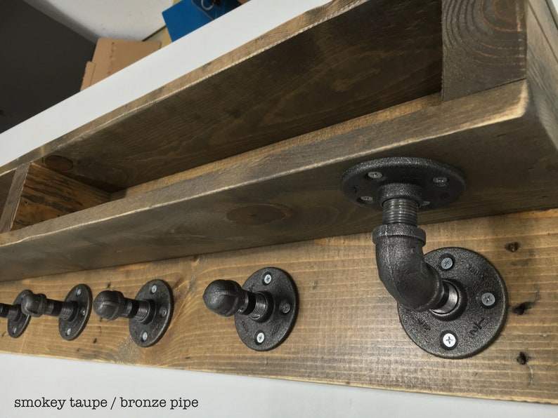 Naomi Wood Rustic Industrial Pipe Coat Rack/Shelf Combo 46W X Etsy