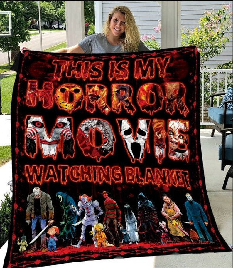 This Is My Horror Movie Watching Blanket Halloween Fleece image 0