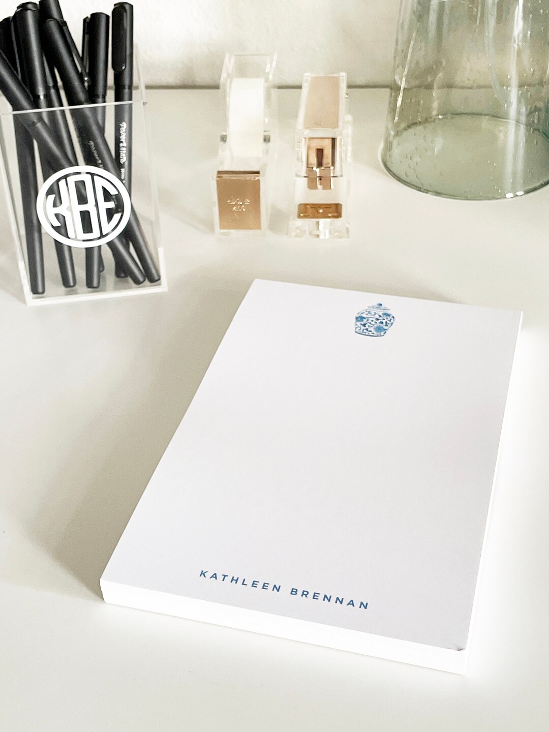 Personalized Ginger Jar Notepad Custom Watercolor Ginger Jar Etsy