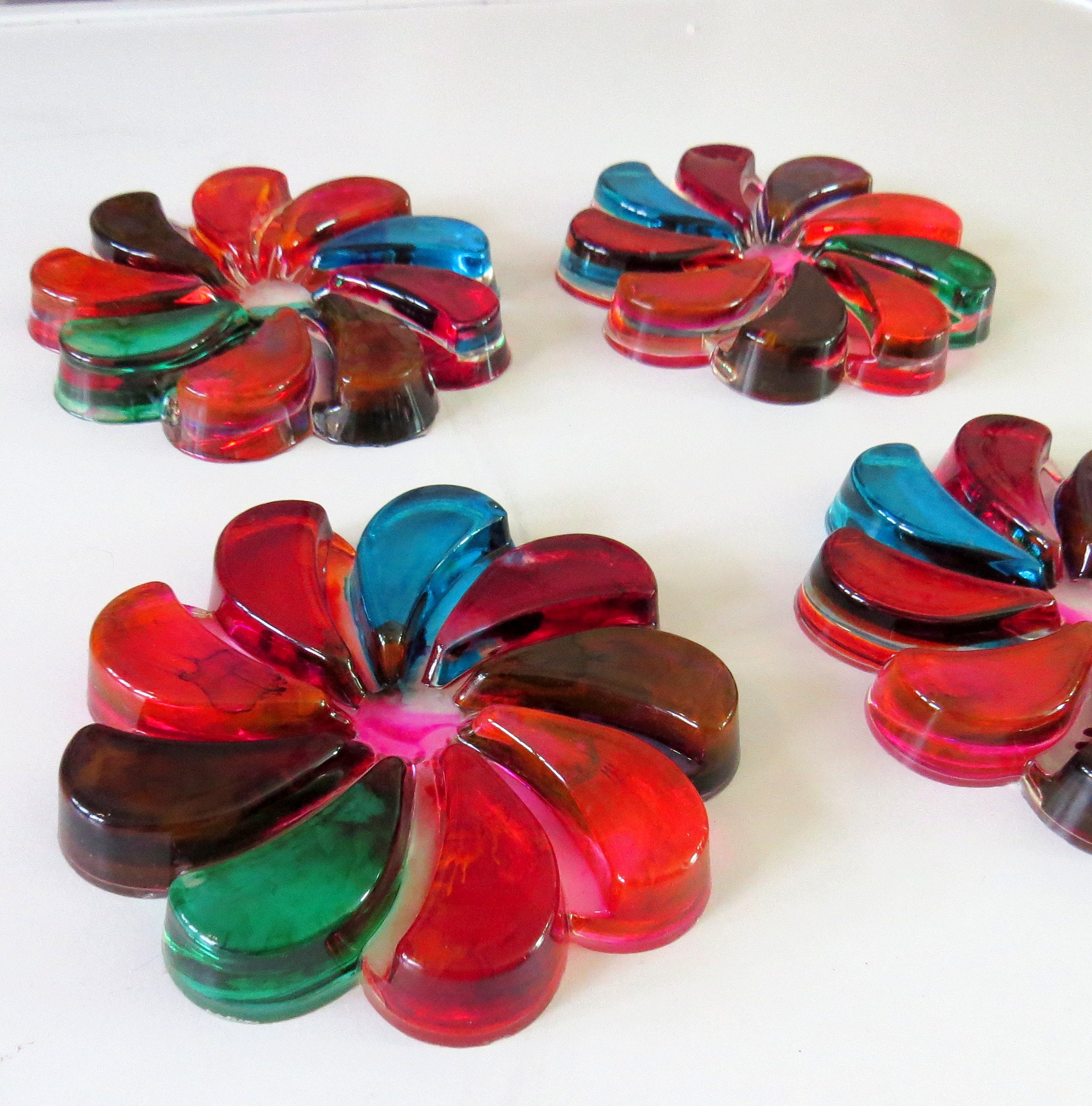 Quirky coaster pretty flower shaped resin coaster resin Etsy