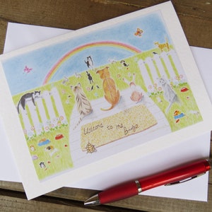 biglietto di auguri di simpatia per animali domestici, biglietto di condoglianze per animali domestici, lutto per animali domestici, biglietto di ponte arcobaleno, con simpatia, formato a5, biglietto di simpatia per animali domestici fatto a mano