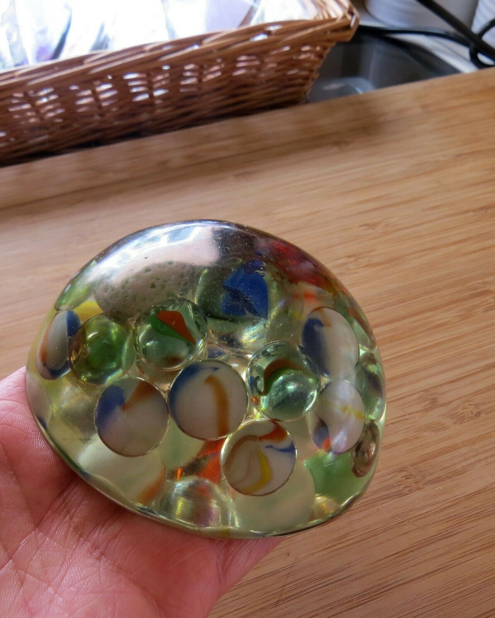 Resin paperweight with marbles marbles gift idea marbles in Etsy