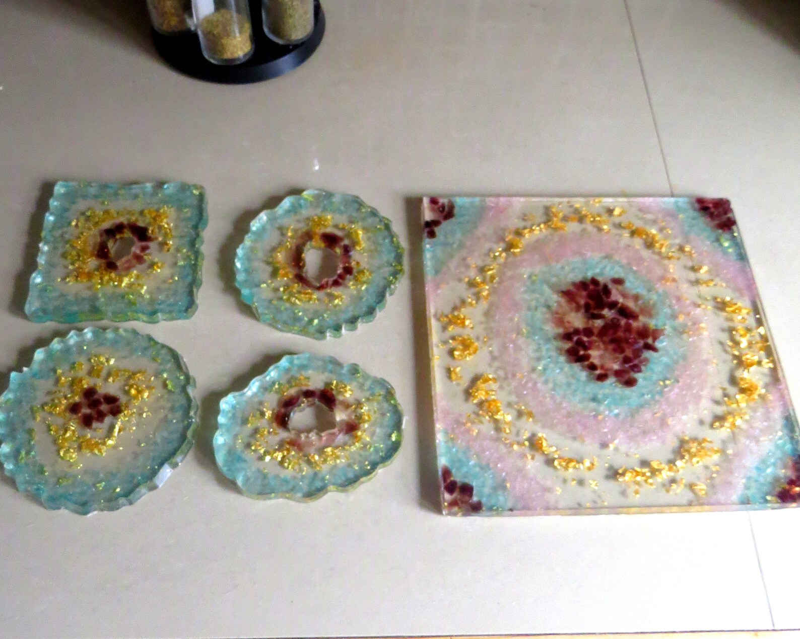 Resin placemat and 4 coasters coaster placemat set from resin Etsy