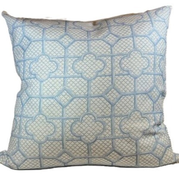 Pavilion Trellis Pillow Cover in Blue