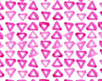 Hot Pink Triangles Pillow Cover