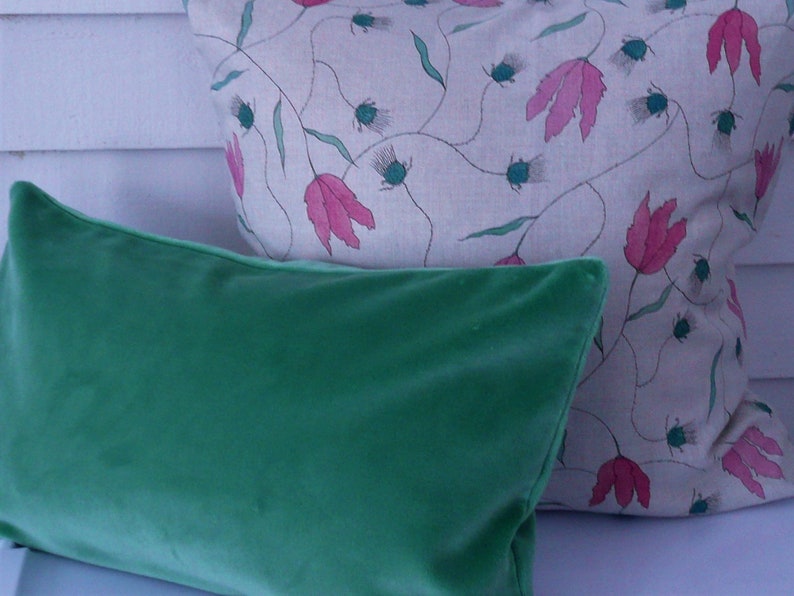 Cotton Velvet Pillow Cover in Jade Green Etsy