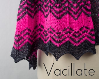 Vacillate - Rectangular Knitted Shawl Wrap Pattern 2 or 9 color .pdf