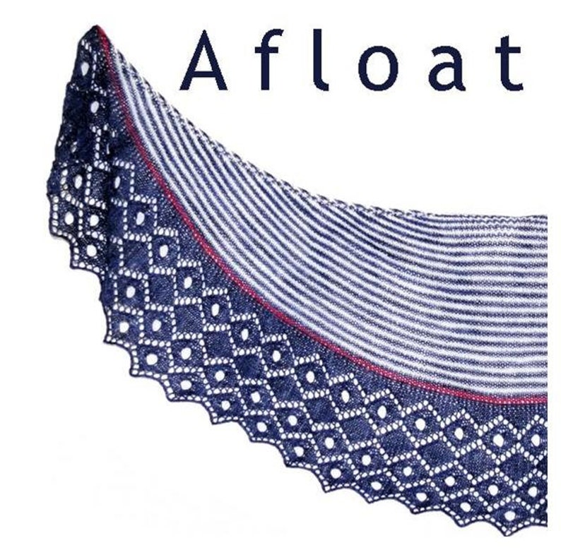 Afloat Nautical Cresent Shaped Knitted Shawl Pattern .pdf image 1