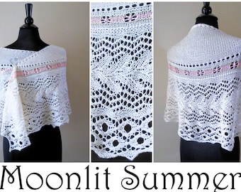 Moonlit Summer - Crescent Shaped Knitted Lace Shawl Pattern .pdf