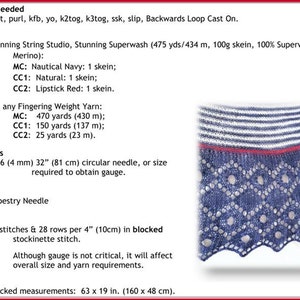 Afloat Nautical Cresent Shaped Knitted Shawl Pattern .pdf image 4