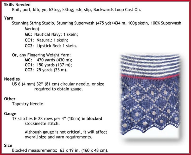 Afloat Nautical Cresent Shaped Knitted Shawl Pattern .pdf image 4