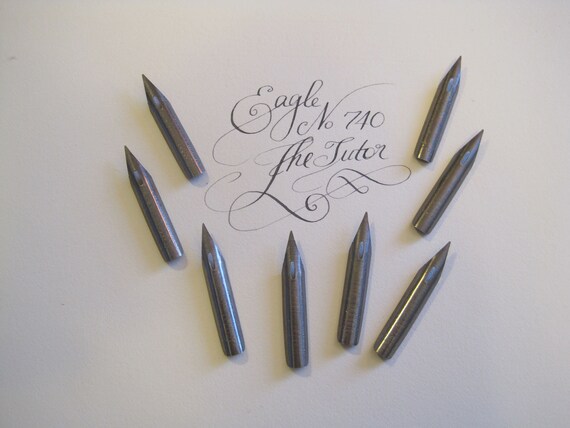 Lot of 8 Eagle No. E-740 Dip Pen Nibs, The Tutor -- Flex, Spencerian
