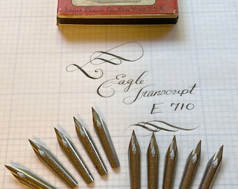 Lot of 10 Eagle E-710 Transcript Dip Pen Nibs, nibs only, no box