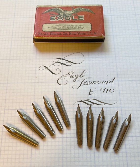 Lot of 10 Eagle E-710 Transcript Dip Pen Nibs, nibs only, no box