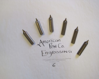 Engrossing Dip Pen Nibs, Lot of 6, American Pen Co., vintage