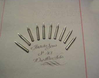Lot of 10 Dip Pen Nibs for Calligraphy or Spencerian writing -- Gladiator No. 401 -- Fine with Flex
