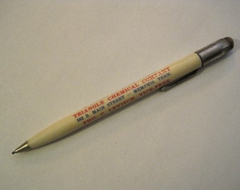 Triangle Chemical Vintage Mechanical Pencil - Working - with advertising