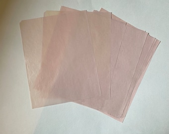 Thin Pink Glassine Paper, 30 sheets, translucent, glossy, 8-1/2" x 11"