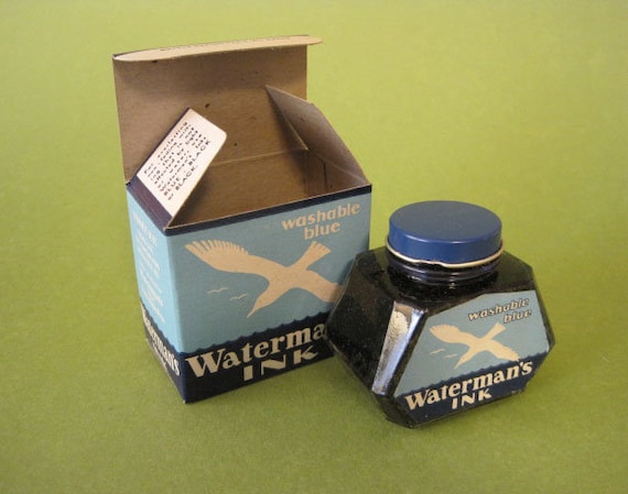 SHRINPMAN’s INK. Vintage Waterman's Washable Blue Fountain Pen Ink With Pre