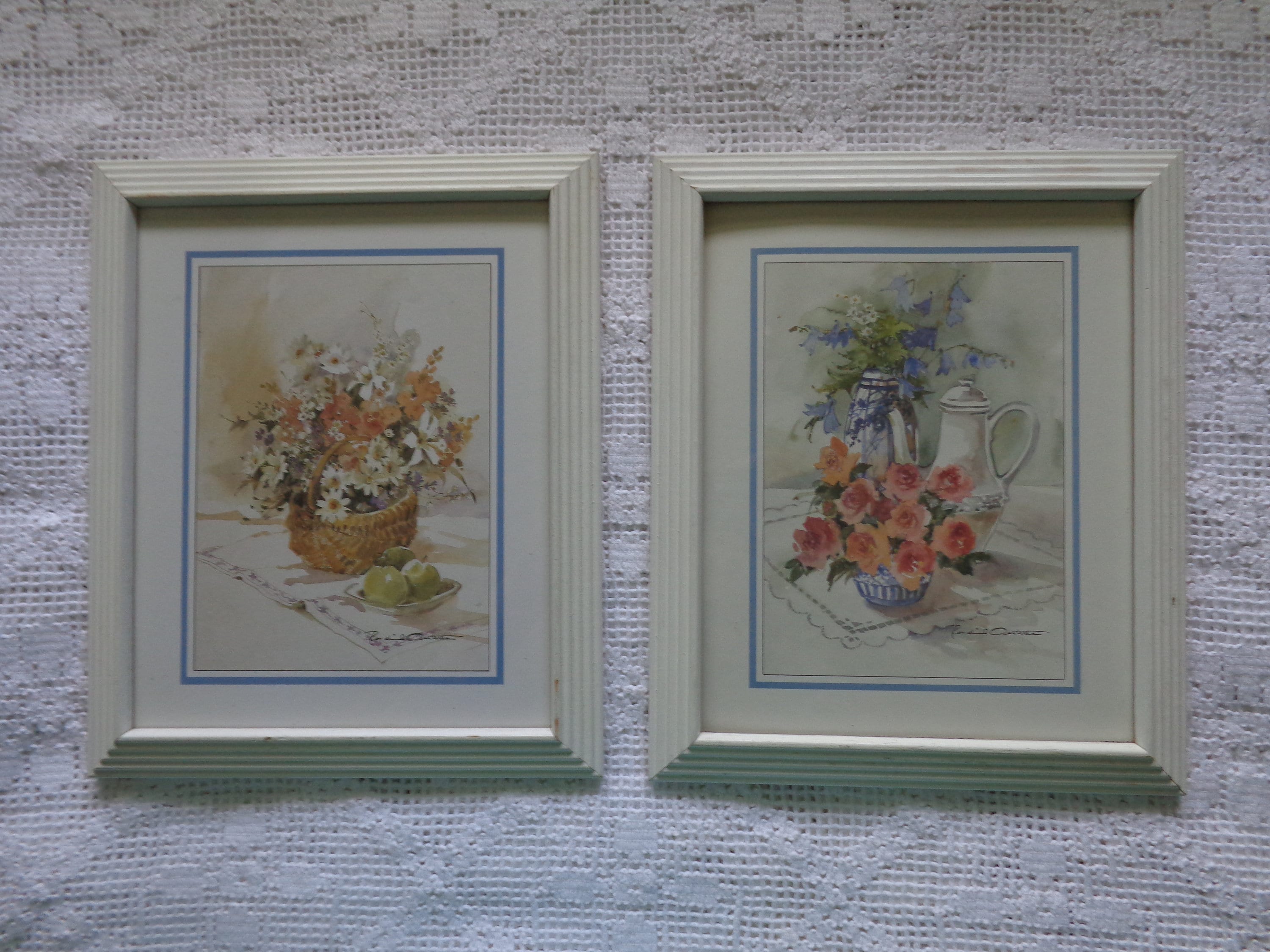 Vintage Pair of Framed Rosalind Oesterle Floral Still Life Etsy Canada