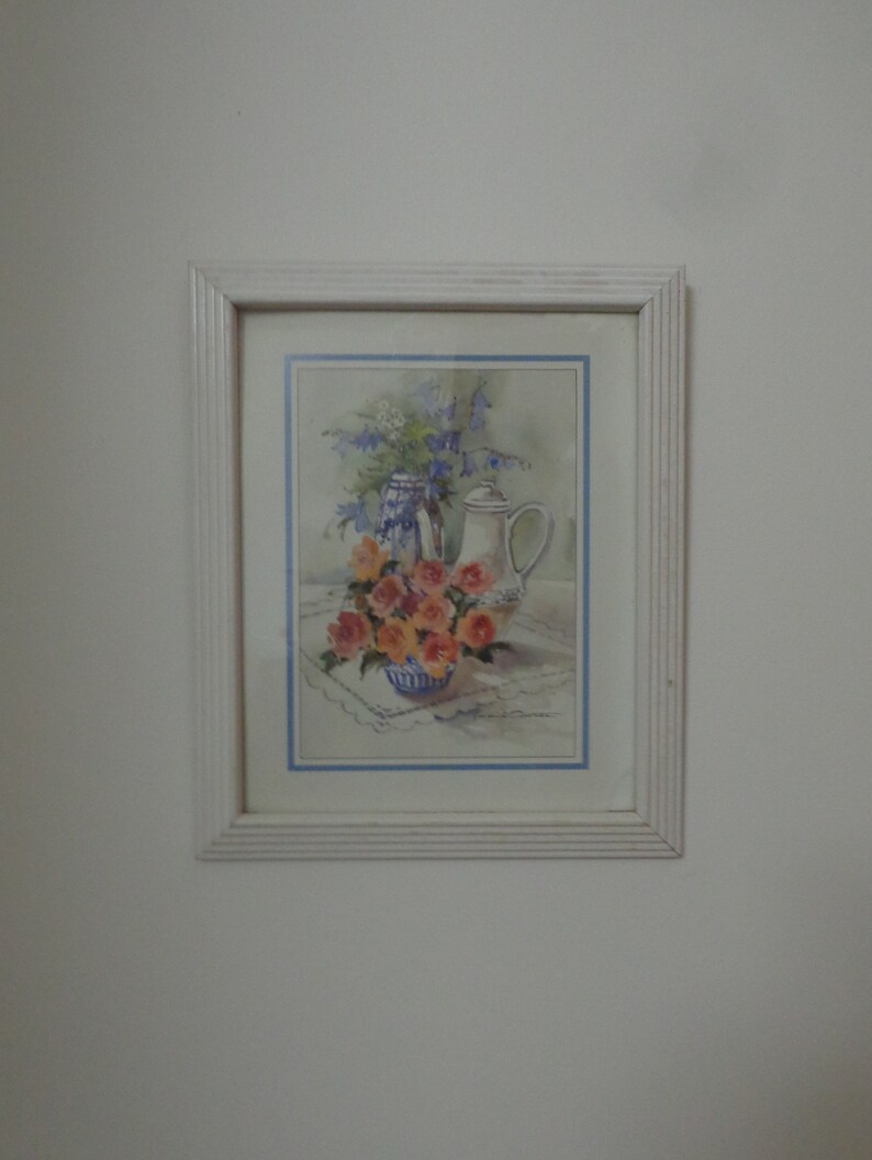 Vintage Pair of Framed Rosalind Oesterle Floral Still Life Etsy Canada