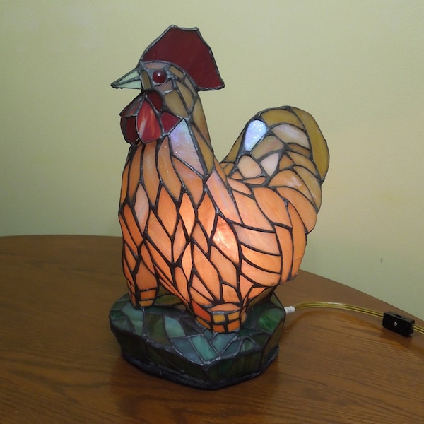 Rooster Lamp Stained Glass Etsy