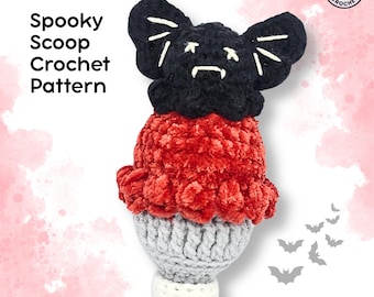 Ice Scream Bat Crochet Pattern | Spooky Amigurumi Ice Cream Plush | Cute & Creepy Crochet
