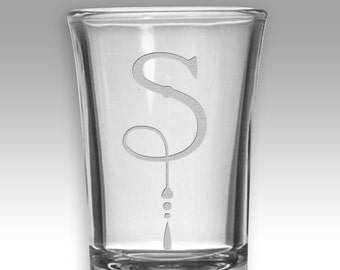 1.5 Oz Single Shot Glass - With Personalized Etched Monogram