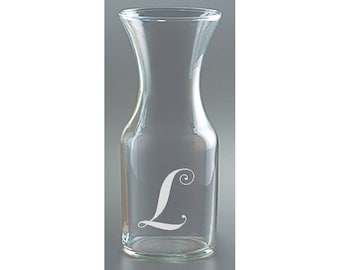 One Half LiterCarafe - With Personalized Etched Monogram - 0.5 L Decanter