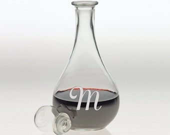 Personalized Etched 42oz Decanter - Your Choice of Letters