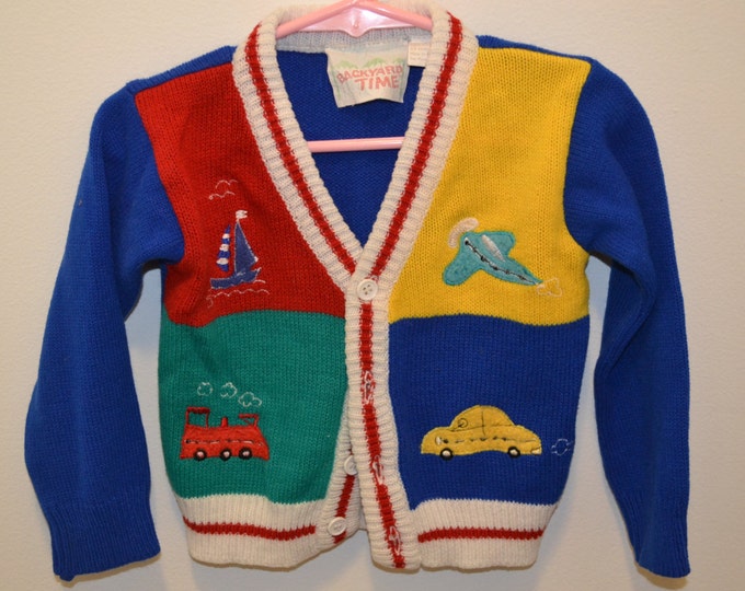 90s Transportation Cardigan Cars 3T Button up Toddler Baby - Etsy