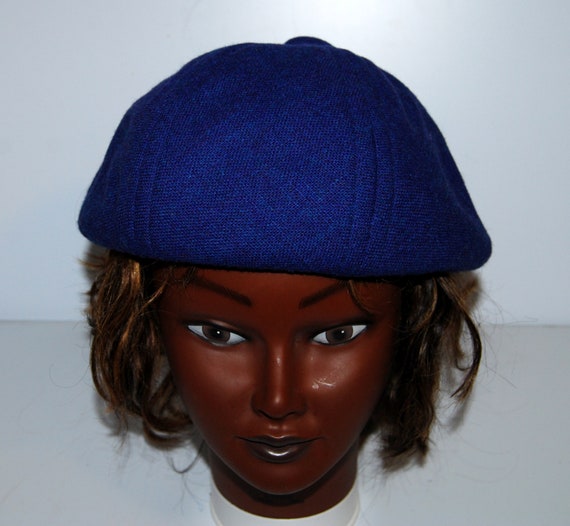 Jaeger beret blue London unisex hat cap french mod
