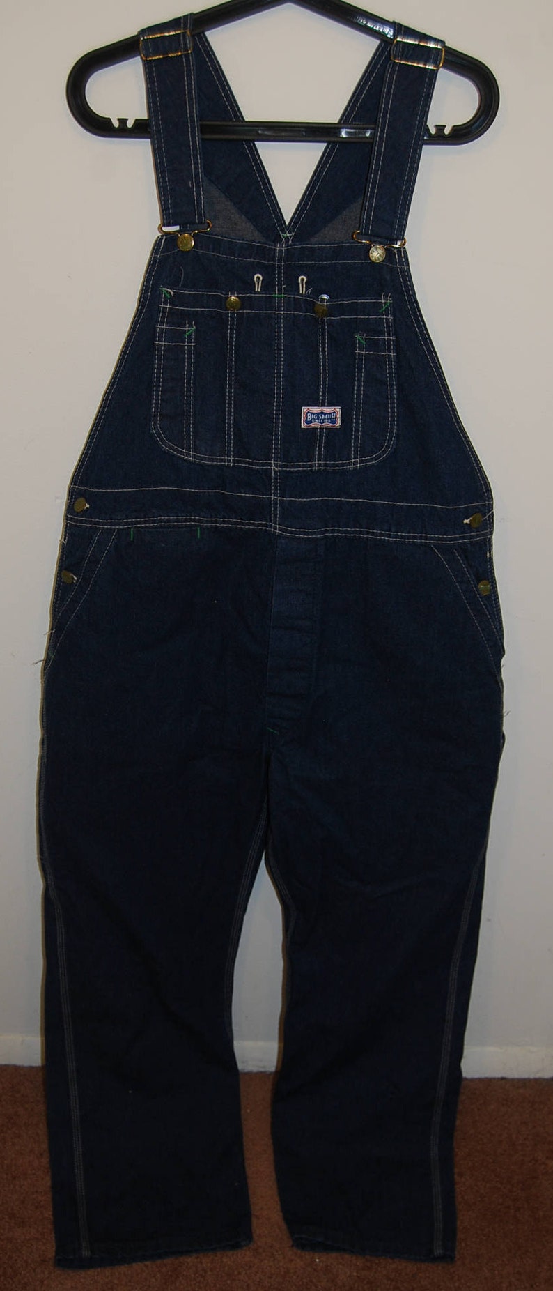 90s Big Smith denim overalls mens 38x30 USA made mechanic farmer outfit 38 30 blue workwear work wear