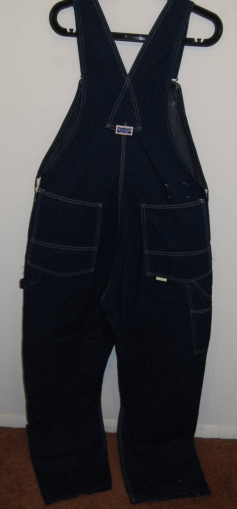 90s Big Smith denim overalls mens 38x30 USA made mechanic farmer outfit 38 30 blue workwear work wear