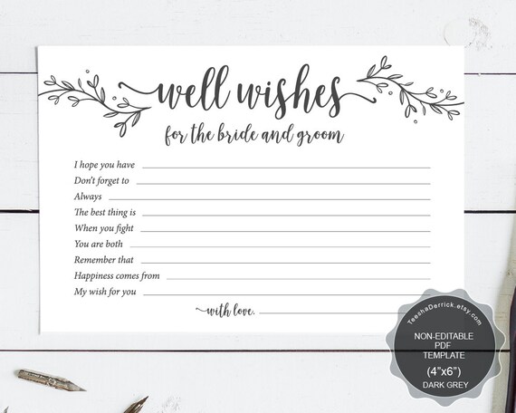 Wishes For The Bride And Groom Template