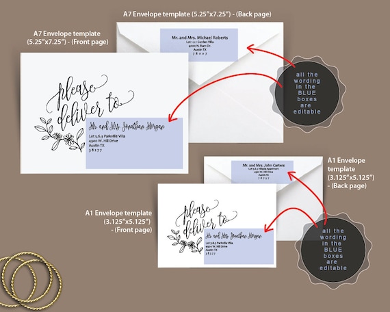 editable a1 and a7 envelope template instant download pdf etsy