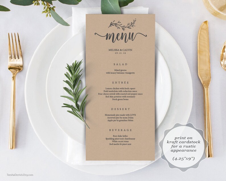 Menu Card Design Pdf