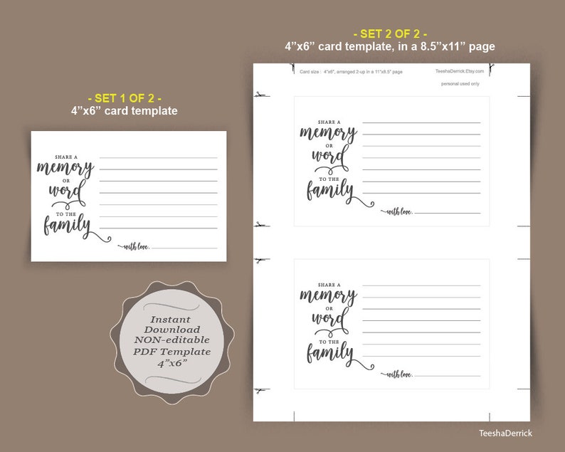 share-a-memory-card-template-funeral-word-to-the-family-pdf-etsy