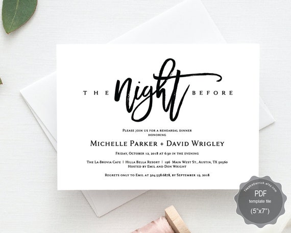 Dinner Invitation Card Template