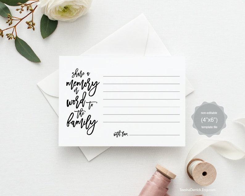 Share a Memory Card Instant Download Printable PDF Template - Etsy