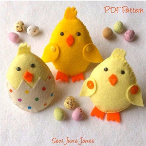 Easter Chick PDF Sewing Pattern - Chick Ornaments- Instant Download - Easy to Sew