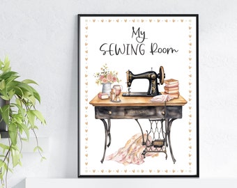 My Sewing Room Printable Sign, Crafts Room DIY Poster