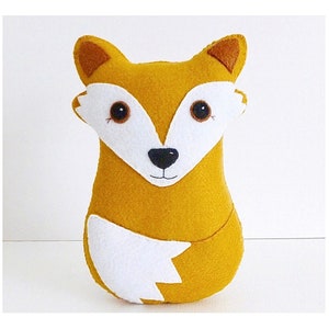 Fox PDF Sewing Pattern, Felt Woodland Animal,  Instant Download, Easy to Sew