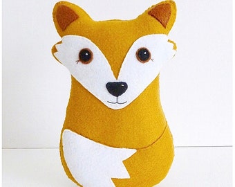 Fox PDF Sewing Pattern, Felt Woodland Animal,  Instant Download, Easy to Sew