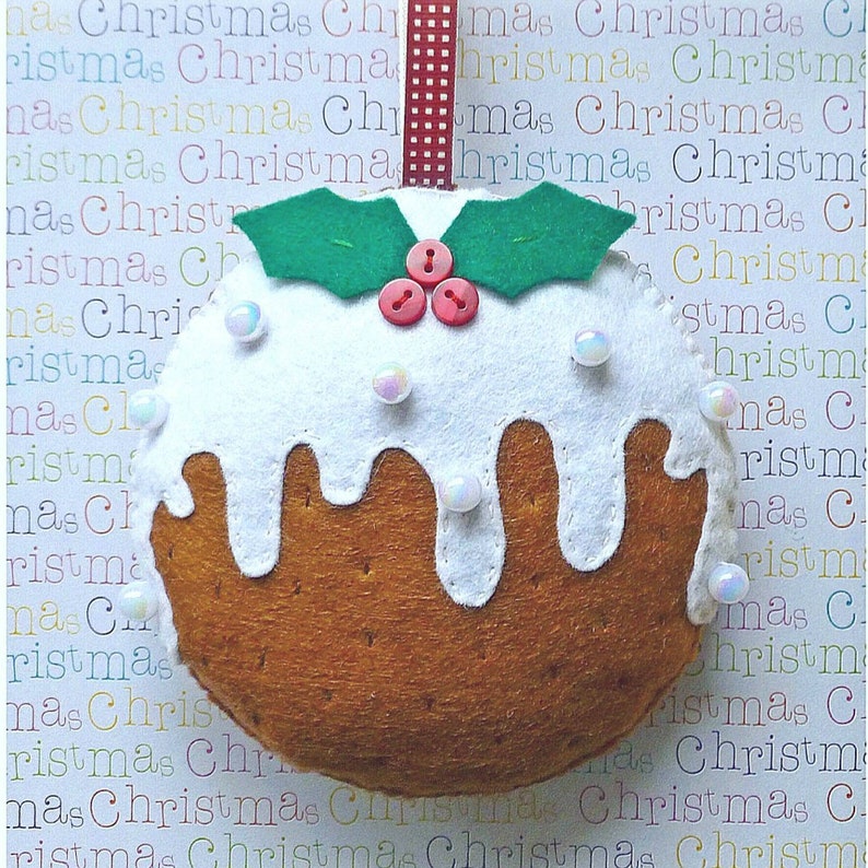 Christmas Pudding PDF Sewing Pattern, Christmas Decoration, Felt Crafts, Instant Download, Easy to Sew image 8